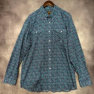 Roper Shirt Men's XL Paisley Western Long Sleeve Cotton
